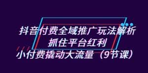 （7160期）抖音付费全域推广玩法解析：抓住平台红利，小付费撬动大流量（9节课）-优优云创