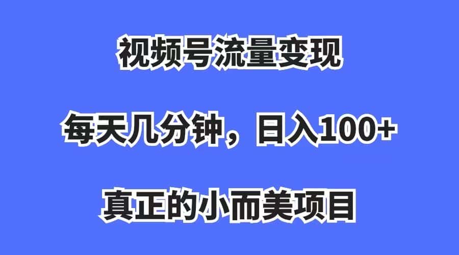 （7212期）视频号流量变现，每天几分钟，收入100+，真正的小而美项目-优优云创