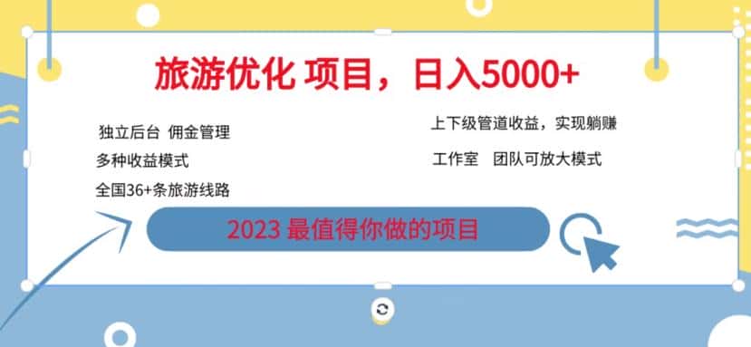 7.22旅游项目最新模式，独立后台+全国35+线路，日入5000+【揭秘】-副业吧