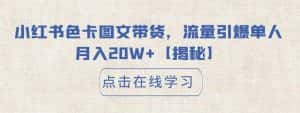 小红书色卡图文带货，流量引爆单人月入20W+【揭秘】-副业吧