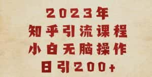 2023知乎引流课程，小白无脑操作日引200+【揭秘】-副业吧