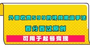 （7288期）外面收费599的视频搬运手法，百分百过原创，可用起号变现-优优云创