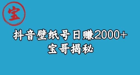 宝哥抖音壁纸号日赚2000+，不需要真人露脸就能操作【揭秘】-优优云创