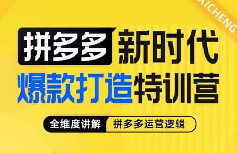 玺承·拼多多新时代爆款打造特训营，全维度讲解拼多多运营逻辑-优优云创