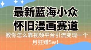 最新蓝海小众怀旧漫画赛道，高转化一单29.9教你怎么靠视频平台引流变现一个月狂赚5w！【揭秘】-优优云创网