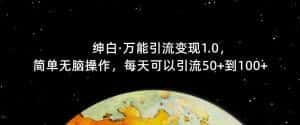 【推荐】绅白·万能引流变现1.0，简单无脑操作，每天可以引流50+到100+-优优云创网