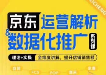 京东运营解析与数据化推广系列课，全维度讲解京东运营逻辑+数据化推广提升店铺销售额-优优云创