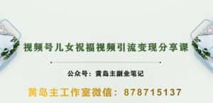 黄岛主·视频号儿女祝福视频引流变现分享课，银发经济新风囗【视频+素材】-优优云创
