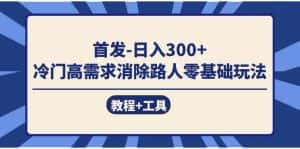 （7534期）首发日入300+  冷门高需求消除路人零基础玩法（教程+工具）-优优云创