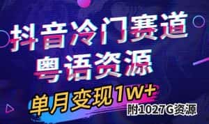 （7538期）抖音冷门赛道，粤语动画，作品制作简单,月入1w+（附1027G素材）-优优云创网