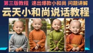 云天小和尚会说话，7天万粉（第3版教程），无需魔法，快速出爆款小和尚图片教程-优优云创