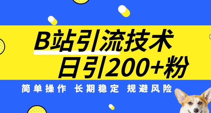 B站引流技术：每天引流200精准粉，简单操作，长期稳定，规避风险-副业吧