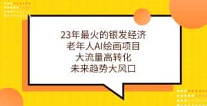 23年最火的银发经济，老年人AI绘画项目，大流量高转化，未来趋势大风口【揭秘】-优优云创网