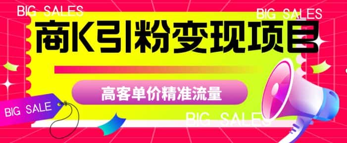 商K引粉变现项目，高客单价精准流量【揭秘】-优优云创