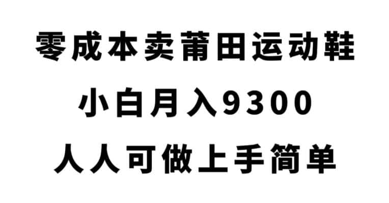零成本卖莆田运动鞋，小白月入9300，人人可做上手简单【揭秘】-优优云创