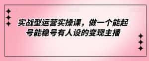 实战型运营实操课，做一个能起号能稳号有人设的变现主播-优优云创