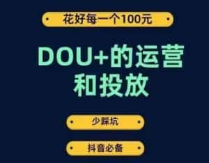 DOU+的运营和投放，花1条DOU+的钱，成为DOU+的投放高手，少走弯路不采坑-副业吧