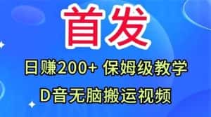 首发，抖音无脑搬运视频，日赚200+保姆级教学【揭秘】-优优云创
