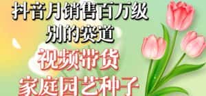 抖音月销售百万级别的赛道，视频带货家庭园艺种子，无需实拍小白可做-优优云创