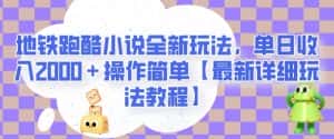 地铁跑酷小说全新玩法，单日收入2000＋操作简单【最新详细玩法教程】【揭秘】-优优云创