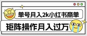 外面收费1980的小红书商单保姆级教程，单号月入2k，矩阵操作轻松月入过万-优优云创