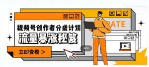 一条视频收益3000+，一条作品涨粉2000+，视频号流量爆炸·的秘籍-优优云创