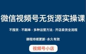 微信视频号小店无货源实操课程,不囤货·不刷单·多种运营方法·开店卖货全流程-优优云创网