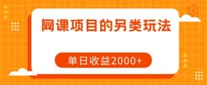 网课项目的另类玩法，单日收益2000+【揭秘】-优优云创网