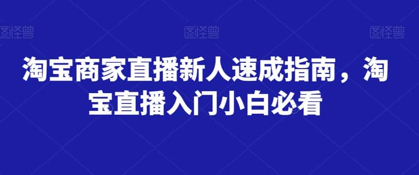 淘宝商家直播新人速成指南，淘宝直播入门小白必看-优优云创网