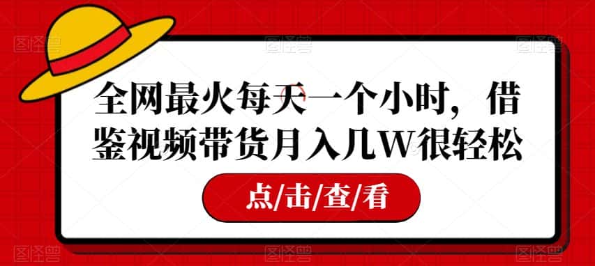 全网最火每天一个小时，借鉴视频带货月入几W很轻松【揭秘】-优优云创网