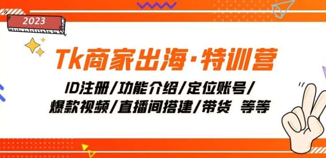Tk商家出海·特训营：ID注册/功能介绍/定位账号/爆款视频/直播间搭建/带货-优优云创网