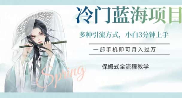 冷门蓝海项目，操作简单，小白3分钟上手，多种引流方式，保姆式全流程教学【揭秘】-优优云创网