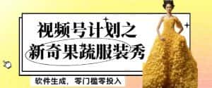 最新项目视频号计划之新奇果蔬服装秀，软件生成，零门槛零投入也可月入5000+【揭秘】-优优云创网