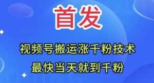 全网首发：视频号无脑搬运涨千粉技术，最快当天到千粉【揭秘】-优优云创网