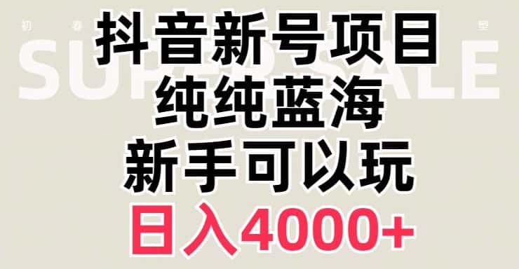 抖音蓝海赛道，必须是新账号，日入4000+【揭秘】-优优云创网