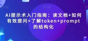 AI提示术入门指南：读文档+如何有效提问+了解token+prompt的结构化【揭秘】-优优云创网