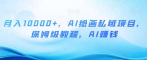 月入10000+，AI绘画私域项目，保姆级教程，AI赚钱【揭秘】-优优云创网