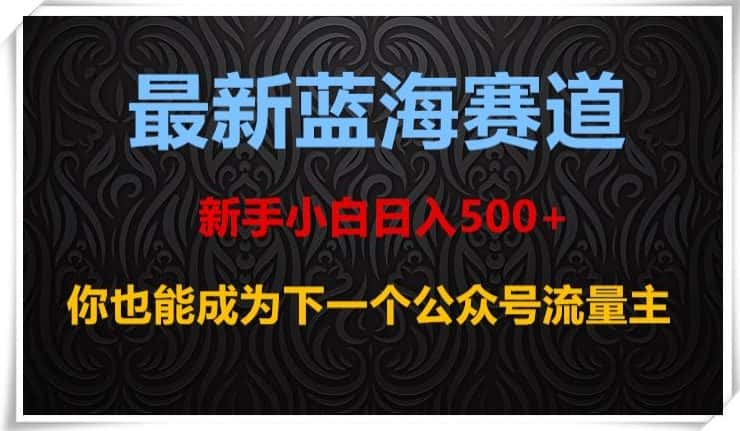 最新蓝海赛道，新手小白日入500+，你也能成为下一个公众号流量主【揭秘】-优优云创网