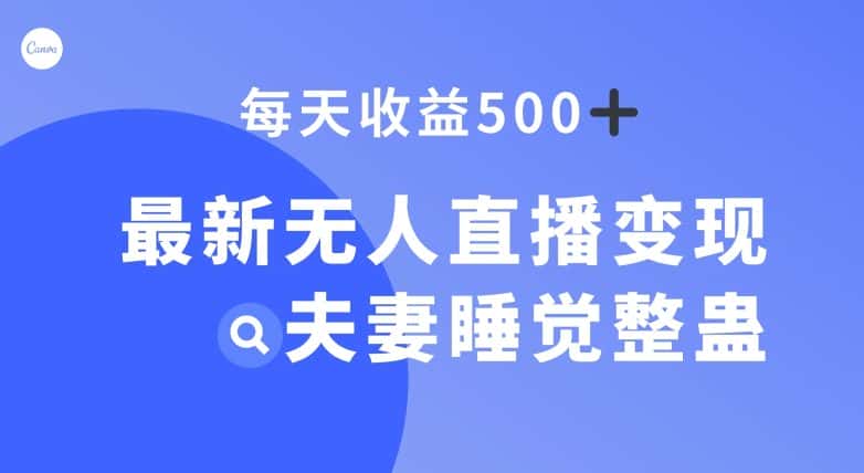 最新无人直播变现，夫妻睡觉整蛊，每天躺赚500+【揭秘】-优优云创网