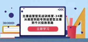 主播运营型实战训练营-第34期从底层到起号到运营型主播到千川投放思路-优优云创网