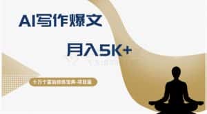 十万个富翁修炼宝典之12.AI写作爆文，月入5k+-优优云创网