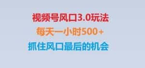 视频号风口3.0玩法单日收益1000+,保姆级教学,收益太猛,抓住风口最后的机会【揭秘】-优优云创网
