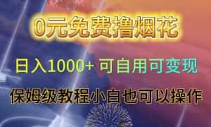 0元免费撸烟花日入1000+可自用可变现保姆级教程小白也可以操作【仅揭秘】-优优云创