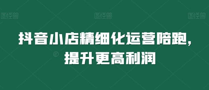 抖音小店精细化运营陪跑，提升更高利润-优优云创网