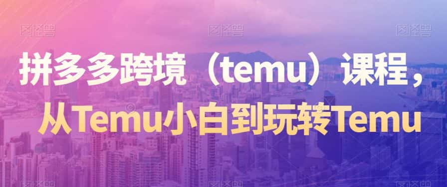 拼多多跨境（temu）课程，从Temu小白到玩转Temu-优优云创网