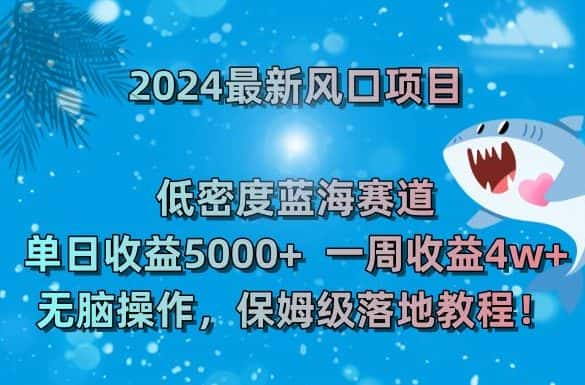 2024最新风口项目,低密度蓝海赛道,单日收益5000+,一周收益4w+!-优优云创网