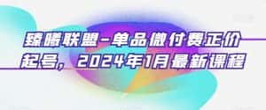 臻曦联盟-单品微付费正价起号，2024年1月最新课程-优优云创网