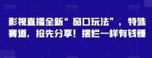 影视直播全新“窗口玩法”，特殊赛道，抢先分享！摆烂一样有钱赚-优优云创
