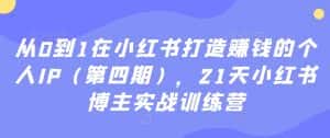 从0到1在小红书打造赚钱的个人IP（第四期），21天小红书博主实战训练营-优优云创网