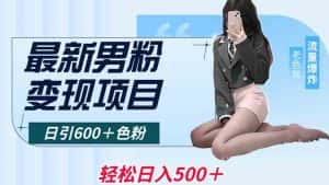 最新男粉变现项目，日引600＋色粉，全平台通用，轻松日入500＋-优优云创网